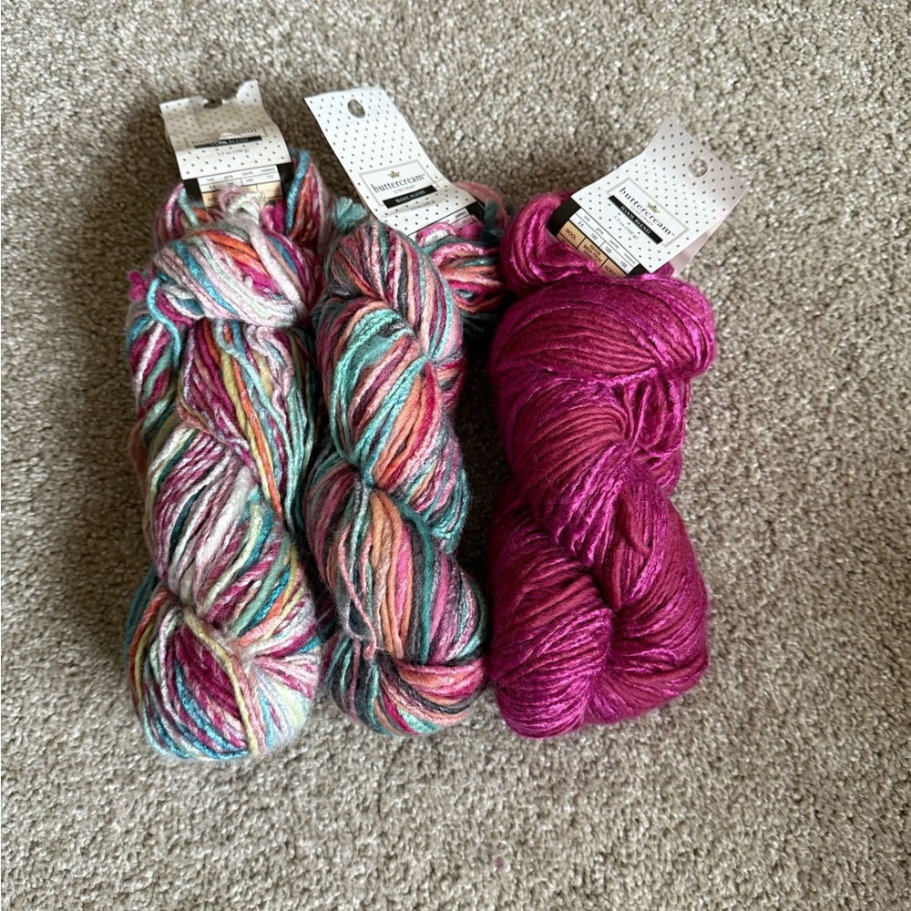 Buttercream Luxe Craft Wool Blend New! Cool twisted colors with slight shine! - Picture 2 of 8